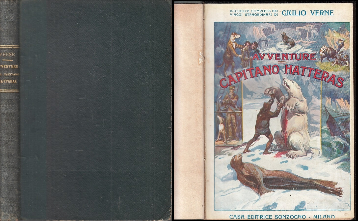 LB- AVVENTURE DEL CAPITANO HATTERAS RILEGATO- GIULIO VERNE- SONZOGNO-- C- ZFS325