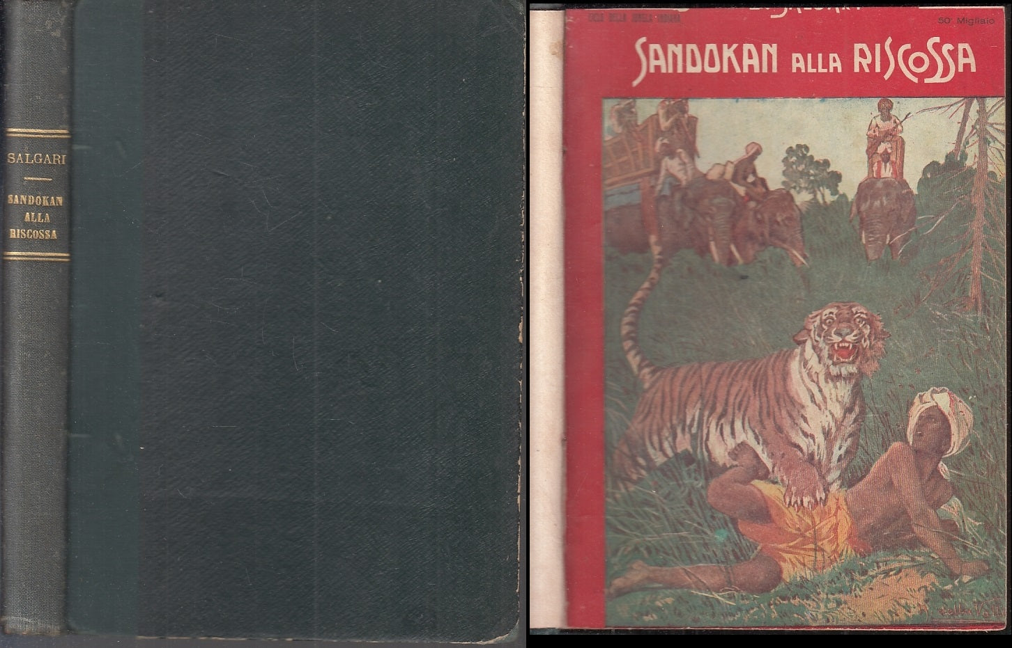 LB- SANDOKAN ALLA RISCOSSA RILEGATO- EMILIO SALGARI- BEMPORAD--- 1920- C- ZFS325