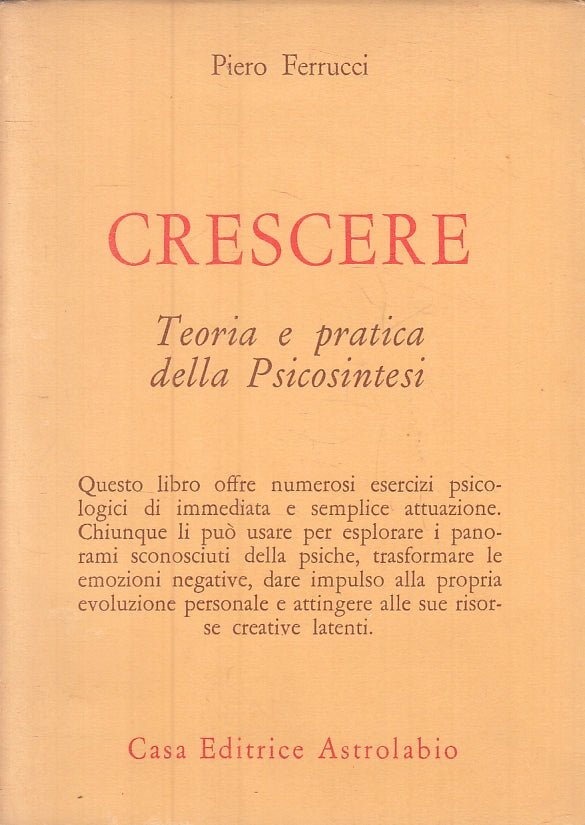 LZ- CRESCERE TEORIA PSICOSINTESI - PIERO FERUCCI - ASTROLABIO--- 1981- B- ZFS474
