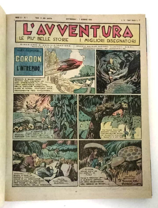 FV- L'AVVENTURA ANNO II 1/33 + III 1/25 VOLUME RILEGATO FUMETTI- 1944- C- YFS725