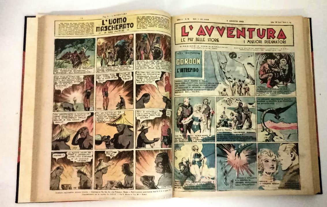 FV- L'AVVENTURA ANNO II 1/33 + III 1/25 VOLUME RILEGATO FUMETTI- 1944- C- YFS725