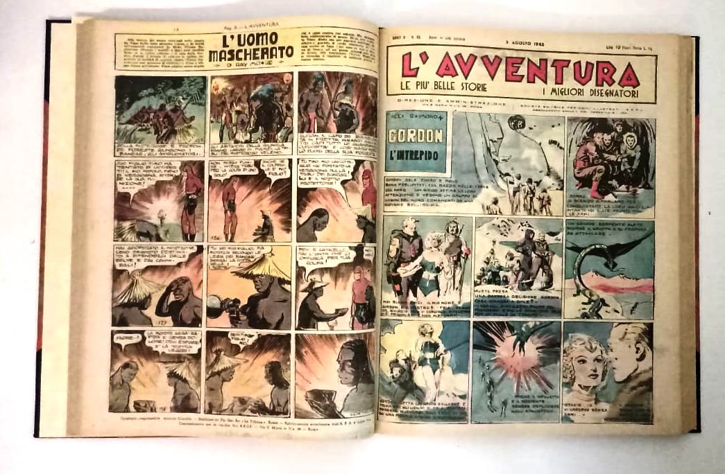 FV- L'AVVENTURA ANNO II 1/33 + III 1/25 VOLUME RILEGATO FUMETTI- 1944- C- YFS725