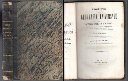 LH- PROSPETTO DI GEOGRAFIA UNIVERSALE TAVOLE - ABATE GHISI ---- 1859- C- XFS68