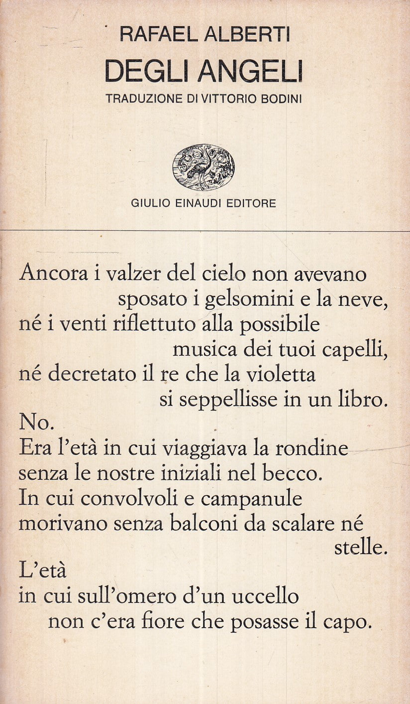 LN- DEGLI ANGELI - RAFAEL ALBERTI - EINAUDI - COLLEZIONE POESIA 29 --- B- XFS