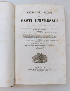 LH- ANNALI DEL MONDO FASTI UNIVERSALI TOMO IV -- ANTONELLI--- 1836- C- XFS53