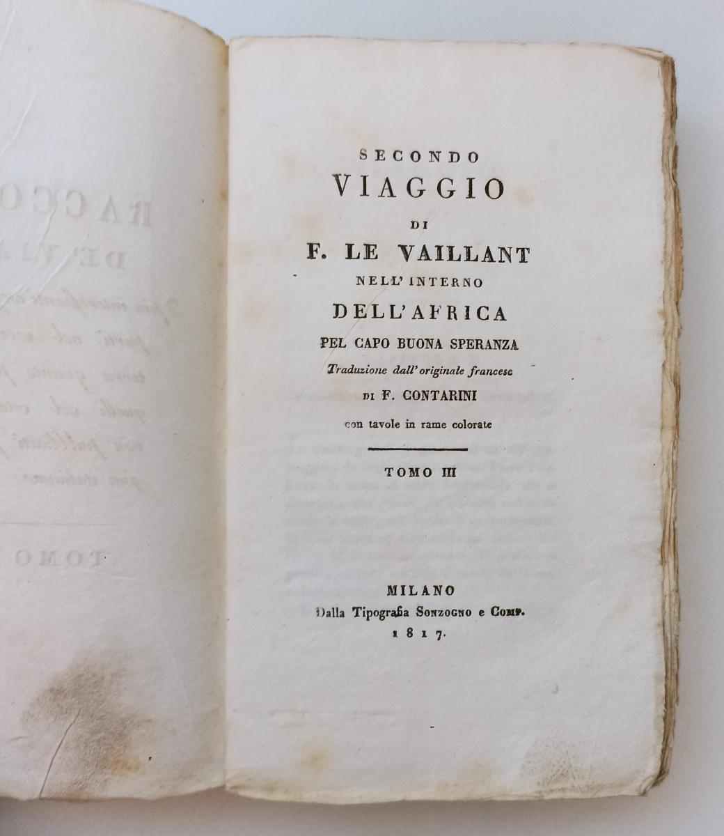 LH- SECONDO VIAGGIO LE VAILLANT NELL'INTERNO DELL'AFRICA TOMO III- 1817- B-XFS53