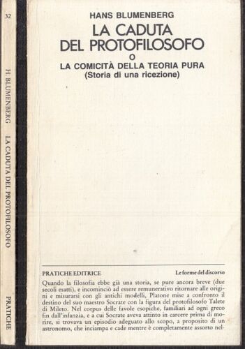LS- LA CADUTA DEL PROTOFILOSOFO - HANS BLUMENBERG - PRATICHE --- 1983- B- XFS126