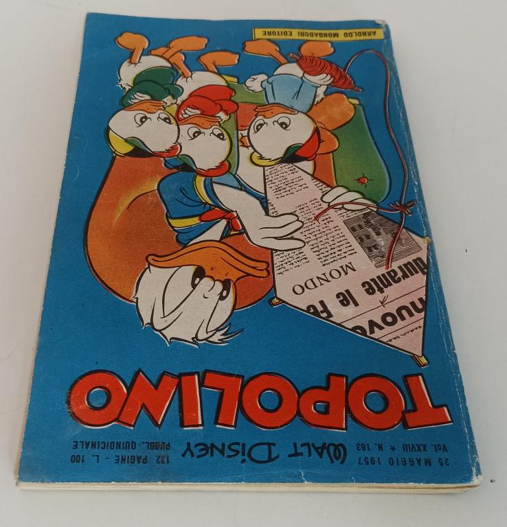 FD- TOPOLINO LIBRETTO N.163 CON BOLLINO ORIGINALE- DISNEY MONDADORI- 1957- B-C23