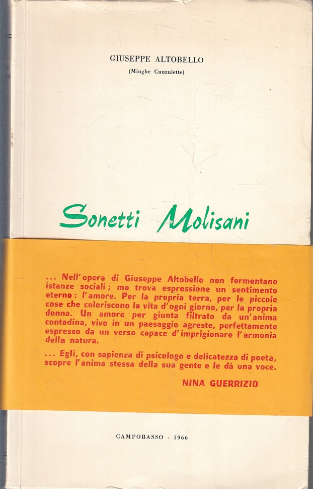 LN- SONETTI MOLISANI - GIUSEPPE ALTOBELLO MINGHE CUNZULETTE ---- 1966- B- ZFS306