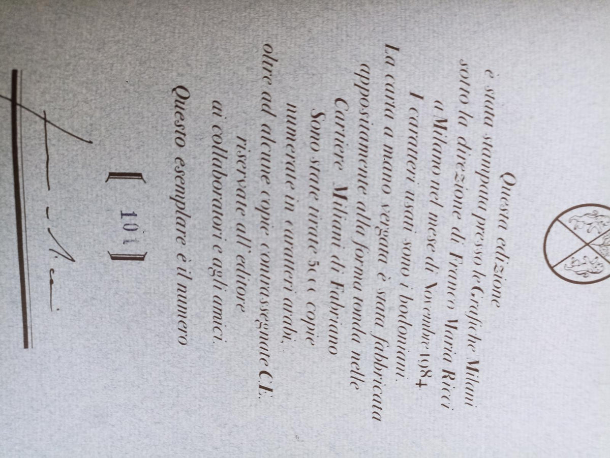 LT- OLTREMARE CODICE CASANATENSE -- FRANCO MARIA RICCI - I SEGNI DELL'UOMO