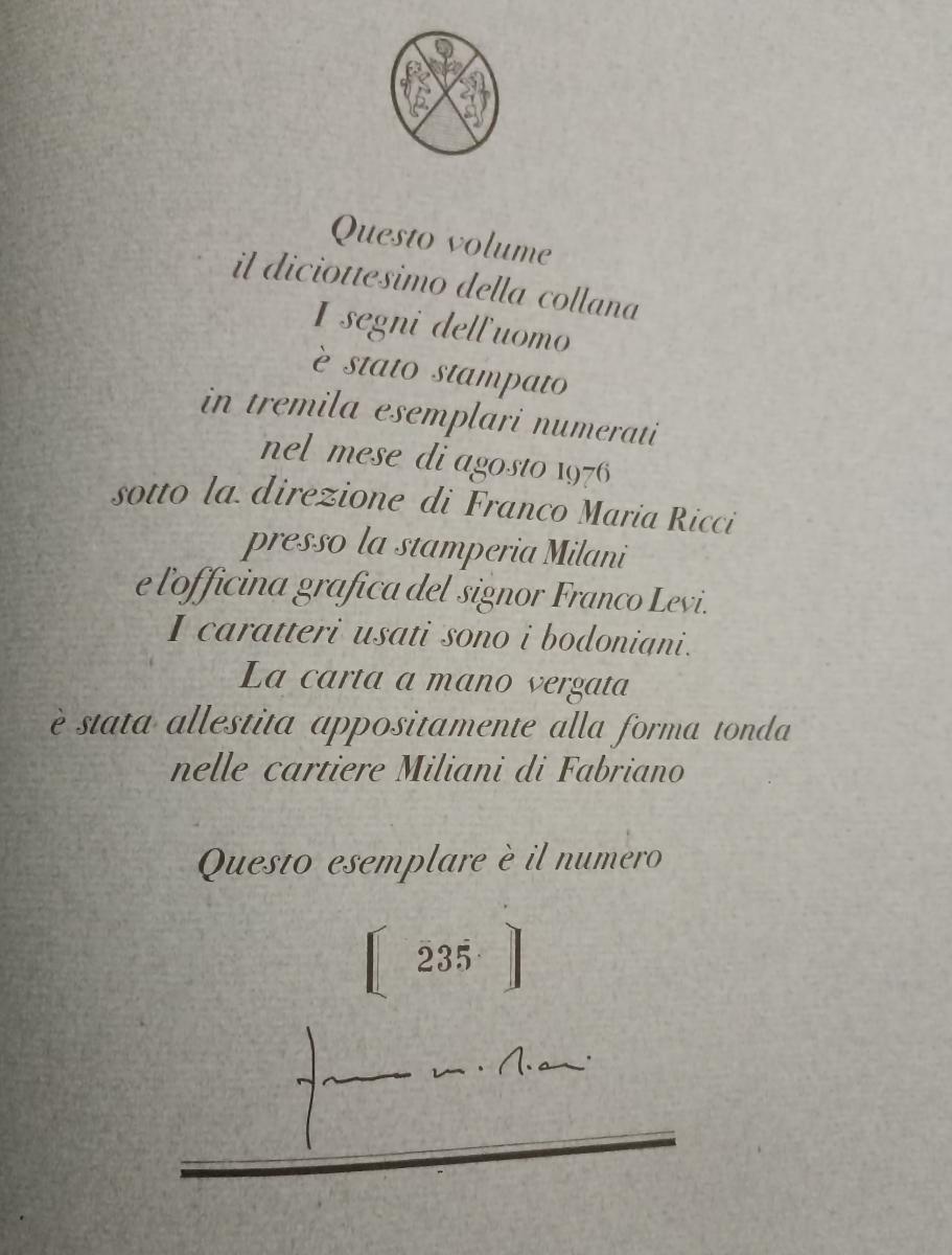 LT- CANDIDO LOPEZ -- FRANCO MARIA RICCI - I SEGNI DELL'UOMO