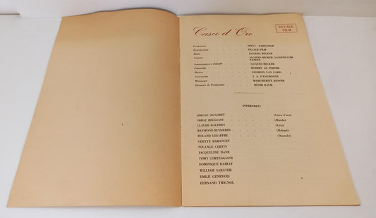 LR- BROCHURE CASCO D'ORO CASQUE D'OR - JACQUES BECKER- DUCALE FILM PARMA- RVSa29