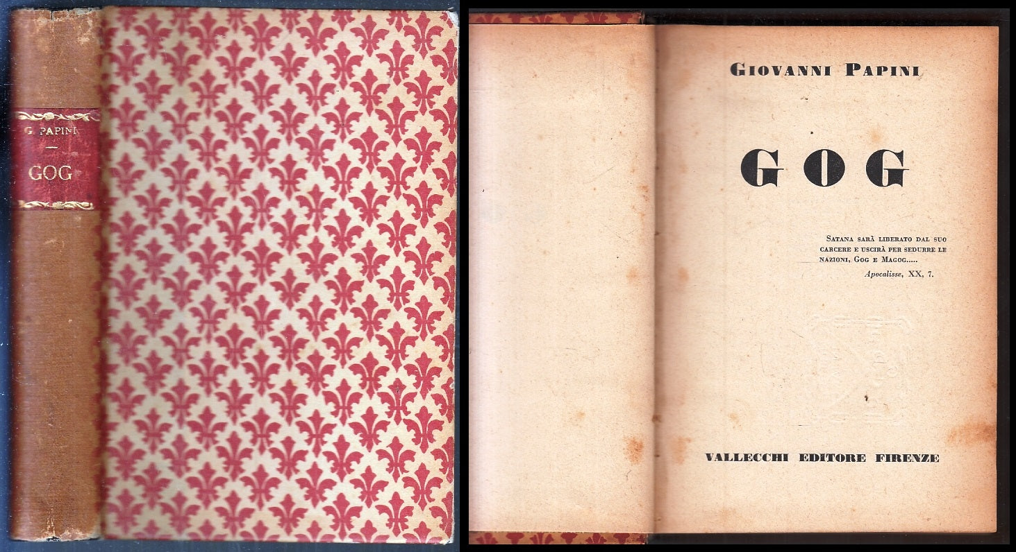 LN- GOG VOLUME RILEGATO - GIOVANNI PAPINI - VALLECCHI --- 1931 - C - ZFS134