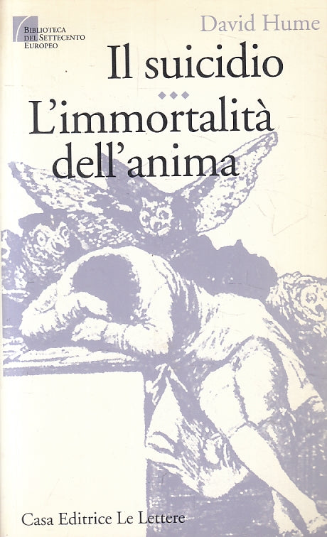 LS- IL SUICIDIO L'IMMORTALITA' DELL'ANIMA- DAVID HUME- LE LETTERE- 1992-B-ZFS642