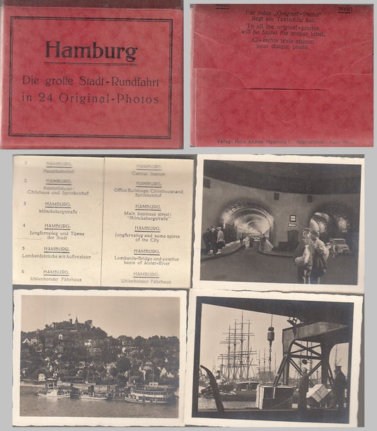 CV- SOUVENIR HAMBURG AMBURGO 24 CARTOLINE ORIGINAL PHOTOS FOTO ORIGINALI- ZFS394