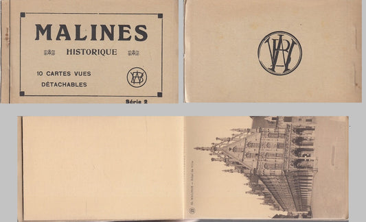 CV- SOUVENIR MALINES HISTORIQUE 10 CARTES DETACHABLES CARTOLINE VINTAGE - ZFS394