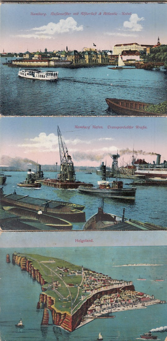 CV- SOUVENIR HAMBURG AMBURGO 26 CARTOLINE STACCABILI FISARMONICA VINTAGE ZFS394