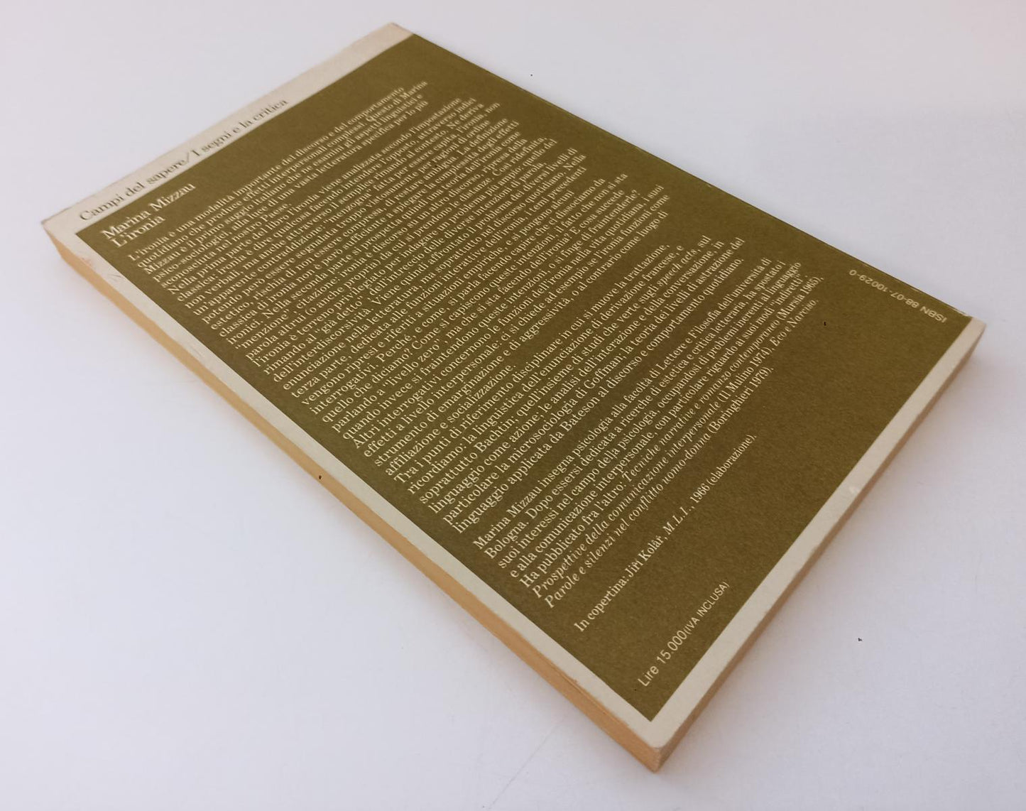 LS- L'IRONIA - MARINA MIZZAU - FELTRINELLI --- 1986 - B - XFS136
