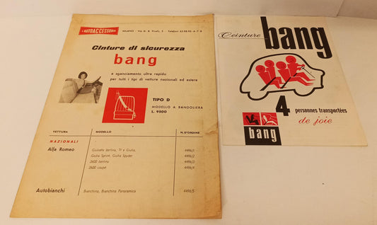 CP- OPUSCOLO PUBBLICITARIO CINTURE DI SICUREZZA BANG AUTO - RVSa90