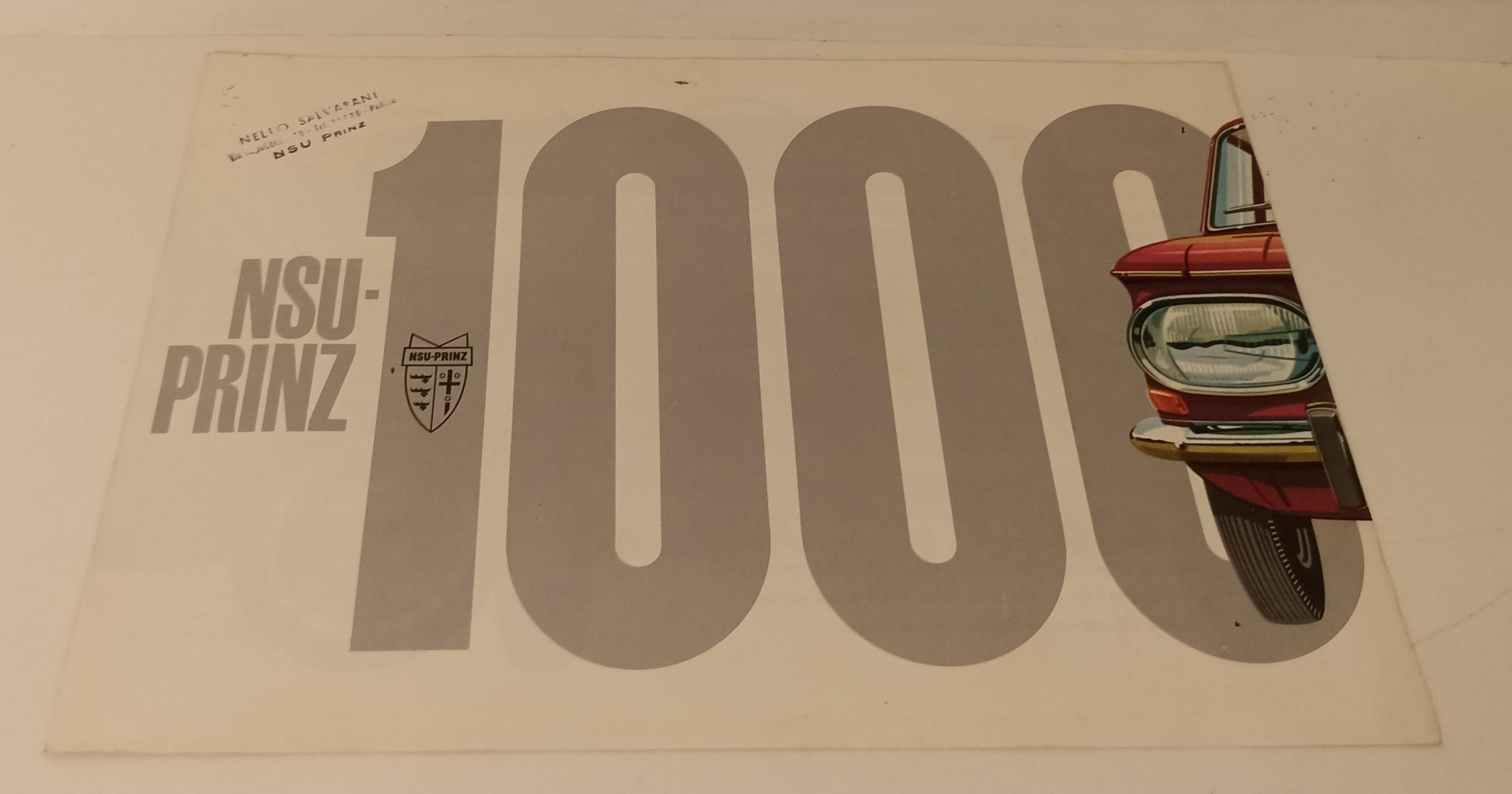 CP- OPUSCOLO PUBBLICITARIO PIEGHEVOLE AUTOMOBILE NSU PRINZ MILLE - RVSa93