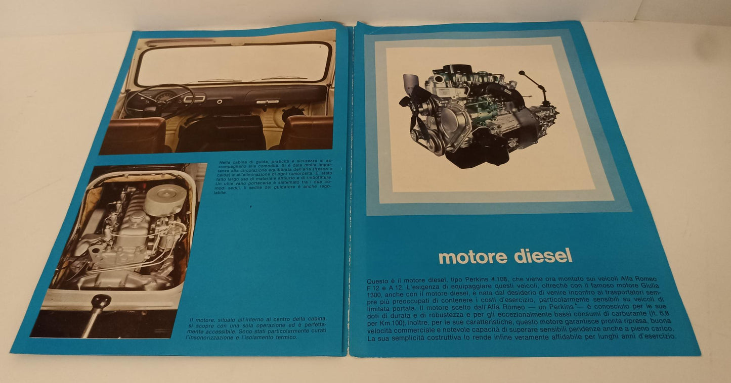 CP- OPUSCOLO PUBBLICITARIO PIEGHEVOLE ALFA ROMEO DIESEL F12 A12 - RVSa110