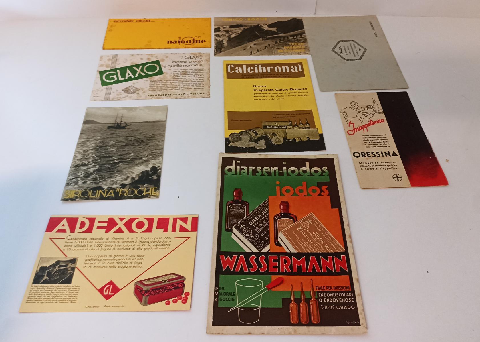 CP- LOTTO CARTA ASSORBENTE  OPUSCOLI PUBBLICITARI 9 PEZZI - RVSa111