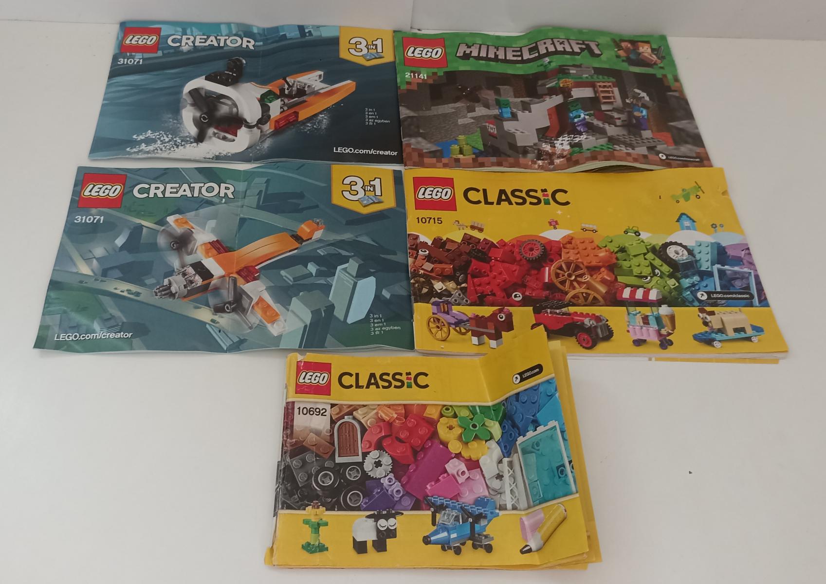 GG- LOTTO 5 LIBRETTI ISTRUZIONI COSTRUZIONI LEGO - RVSa113