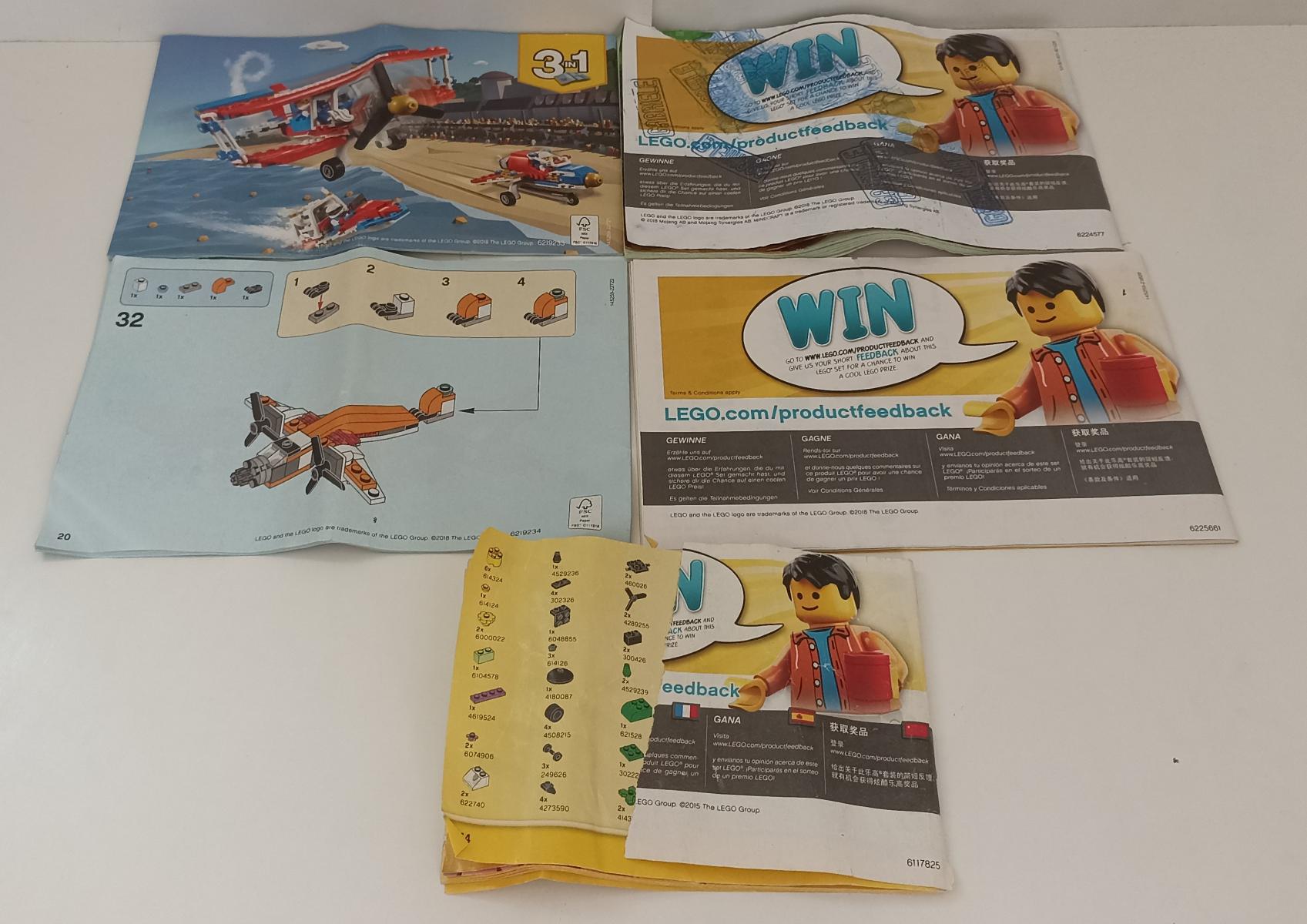 GG- LOTTO 5 LIBRETTI ISTRUZIONI COSTRUZIONI LEGO - RVSa113