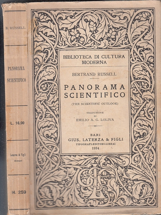 LS- PANORAMA SCIENTIFICO - RUSSELL - LATERZA - CULTURA MODERNA -- 1934 - B - XFS