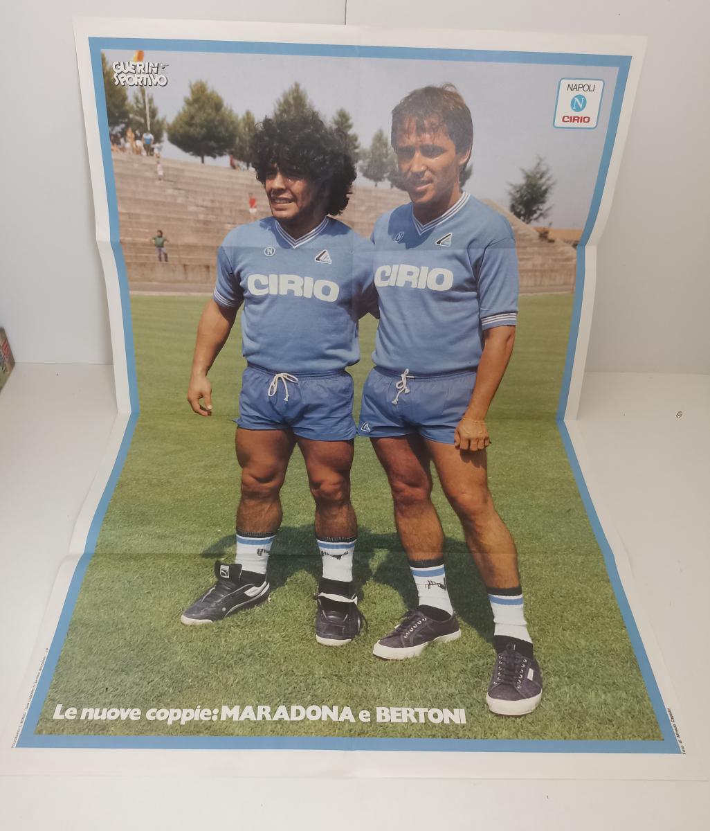 LC- POSTER GUERIN SPORTIVO NAPOLI le nuove coppie MARADONA e BERTONI - RVSa116