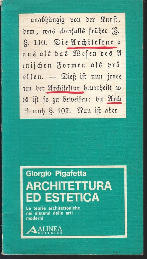 LS- ARCHITTTURA ED ESTETICA - GIORGIO PIGAFETTA  - ALINEA --- 1982- B- YFS20