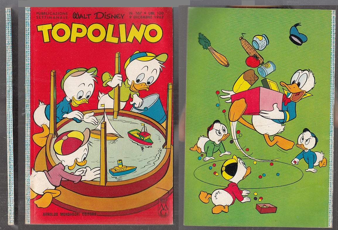 FD- TOPOLINO N.367 CON FIGURINE ORIGINALE -- DISNEY MONDADORI - 1962 - B - Q23