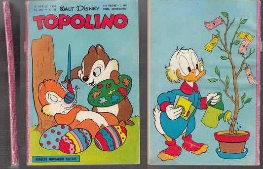 FD- TOPOLINO N.184 ORIGINALE CON BOLLINO -- DISNEY MONDADORI - 1958 - B - Q23