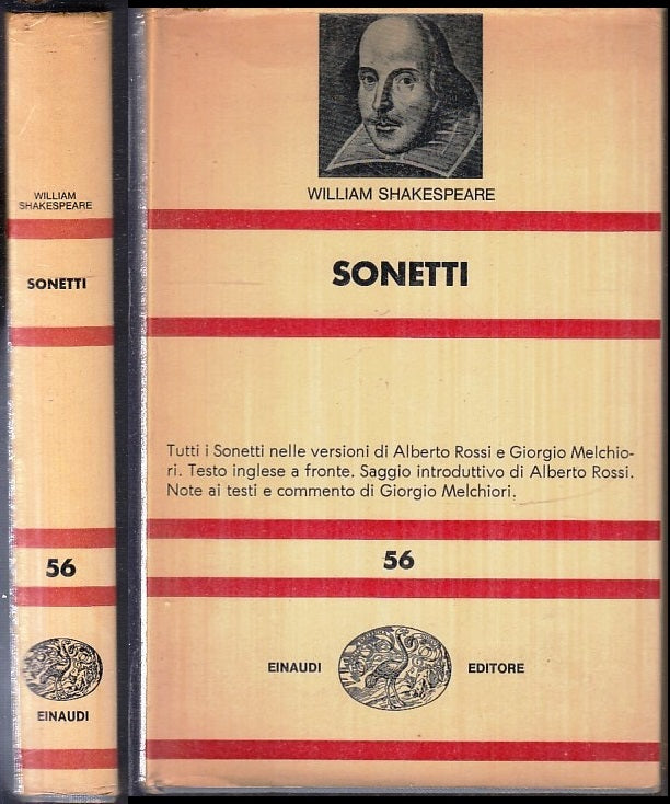 LN- SONETTI - WILLIAM SHAKESPEARE - EINAUDI - NUOVA UNIVERSALE -- 1965 - CS- XFS