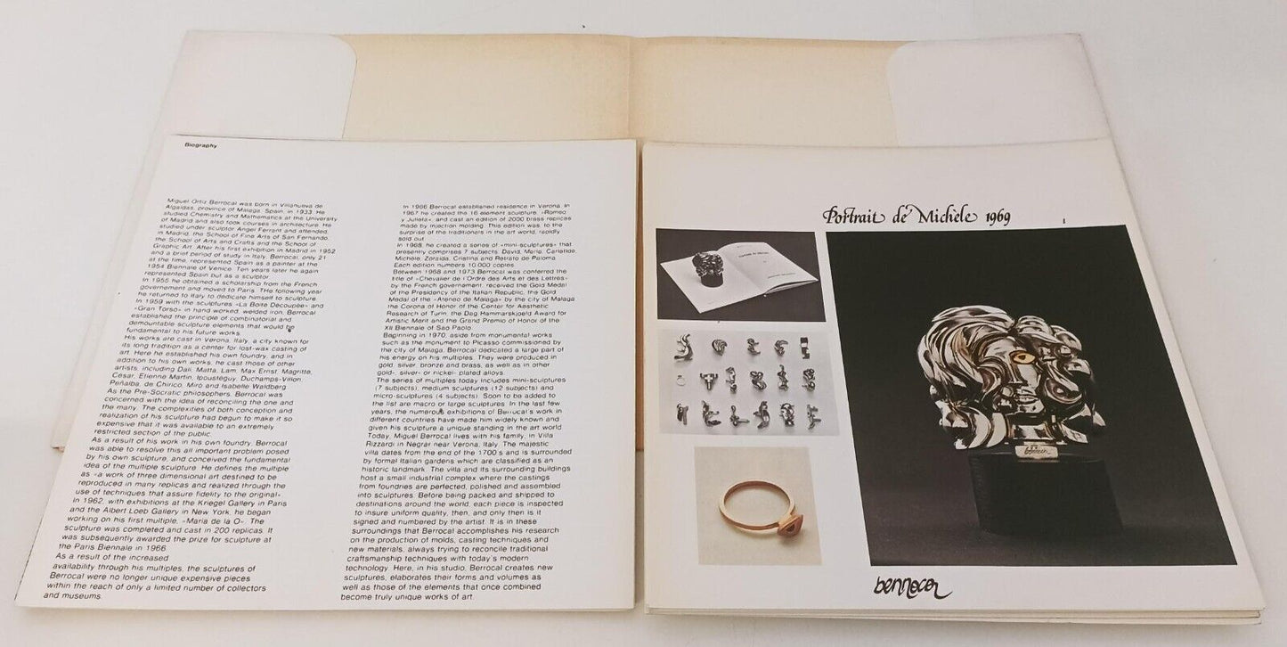 LT- DOSSIER MIGUEL BERROCAL SCULTORE CARTELLETTA 24 SCHEDE OPERE - XFS162