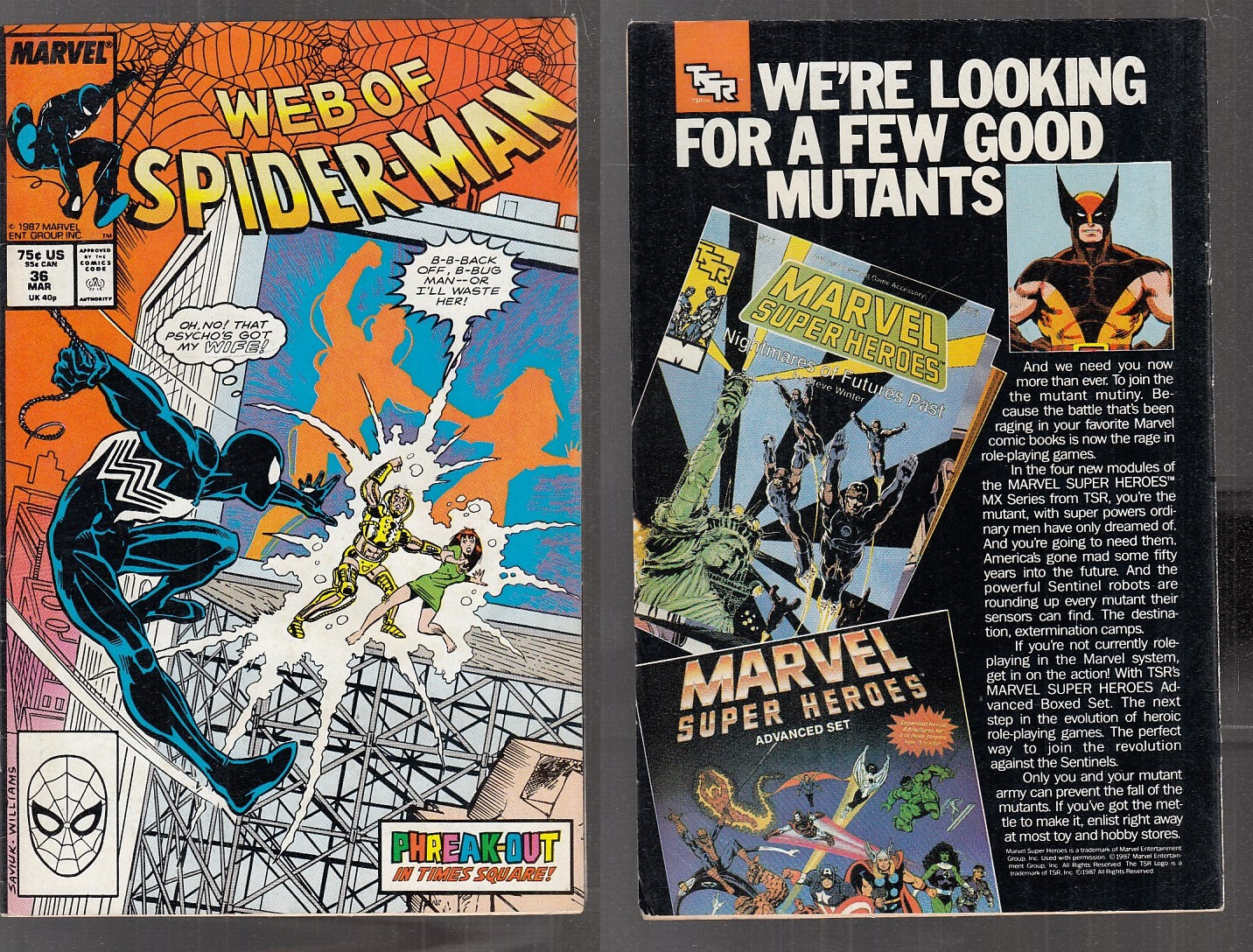 FL- WEB OF SPIDER-MAN N.36 MARCH 1988 MARZO MARVEL COMICS USA - S - M24