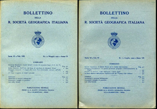 LR- BOLLETTINO REALE SOCIETA' GEOGRAFICA LOTTO 10 NUMERI - 1926/1931 - B- YFS976