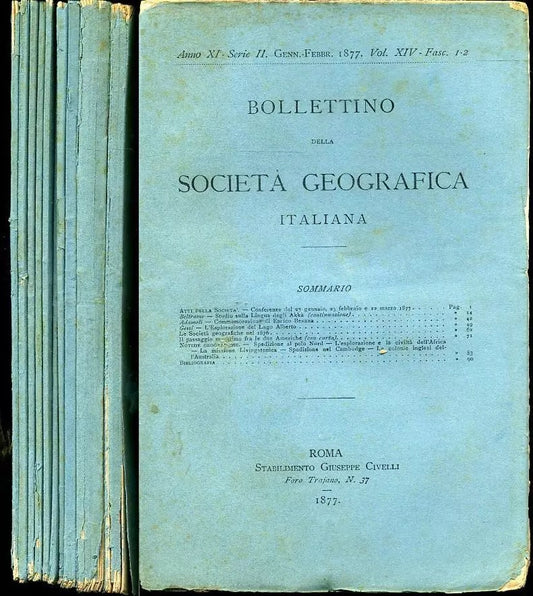 LR- BOLLETTINO REALE SOCIETA' GEOGRAFICA 1/12 ANNATA COMPLETA - 1877 - B- YFS975