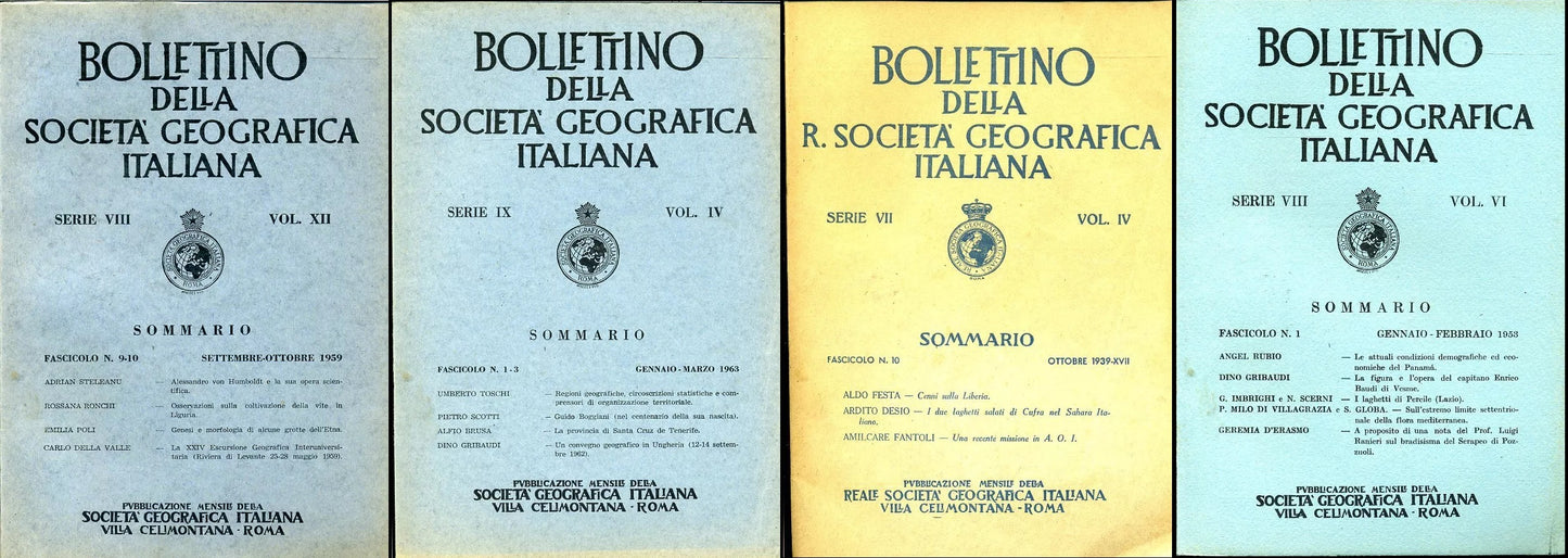 LR- BOLLETTINO REALE SOCIETA' GEOGRAFICA LOTTO 6 NUMERI 1939/1972 - YFS975