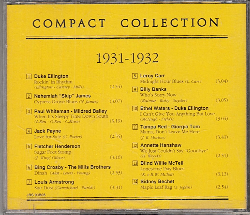 MCD- CD COMPACT COLLECTION JAZZ BLUES SOUL 1931-1932 DEAGOSTINI - ZCD5