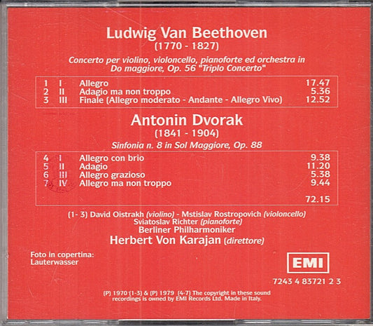 MCD- CD BEETHOVEN TRIPLO CONCERTO DVORAK SINFONIA 8 PHILHARMONIKER EMI - ZCD4