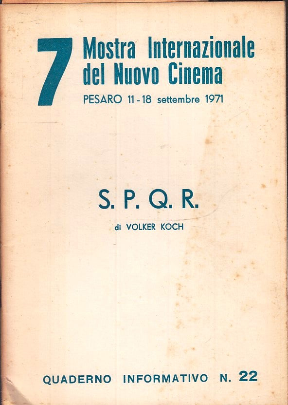 LW- 7 MOSTRA INTERNAZIONALE NUOVO CINEMA PESARO 1971 22 VOLKER KOCH - ZFS146