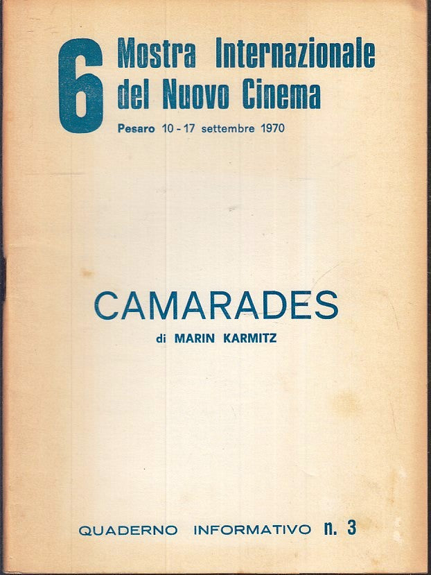 LW- 6 MOSTRA INTERNAZIONALE NUOVO CINEMA PESARO 1970 3 MARTIN KARMITZ - ZFS146