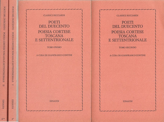 LN- POETI DUECENTO POESIA CORTESE TOSCANA 2 VOLUMI - EINAUDI RICCIARDI - B - XFS