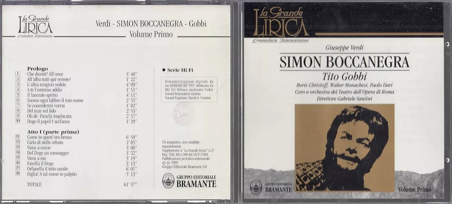 MCD- CD VERDI - SIMON BOCCANEGRA - CHRISTOFF -- BRAMANTE - 2CD - ZCD8