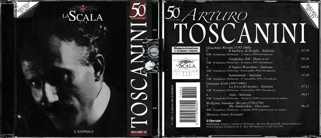 MCD- CD MOZART VERDI ROSSINI SINFONIE TOSCANINI GIORNALE VOL.3 - ZCD18