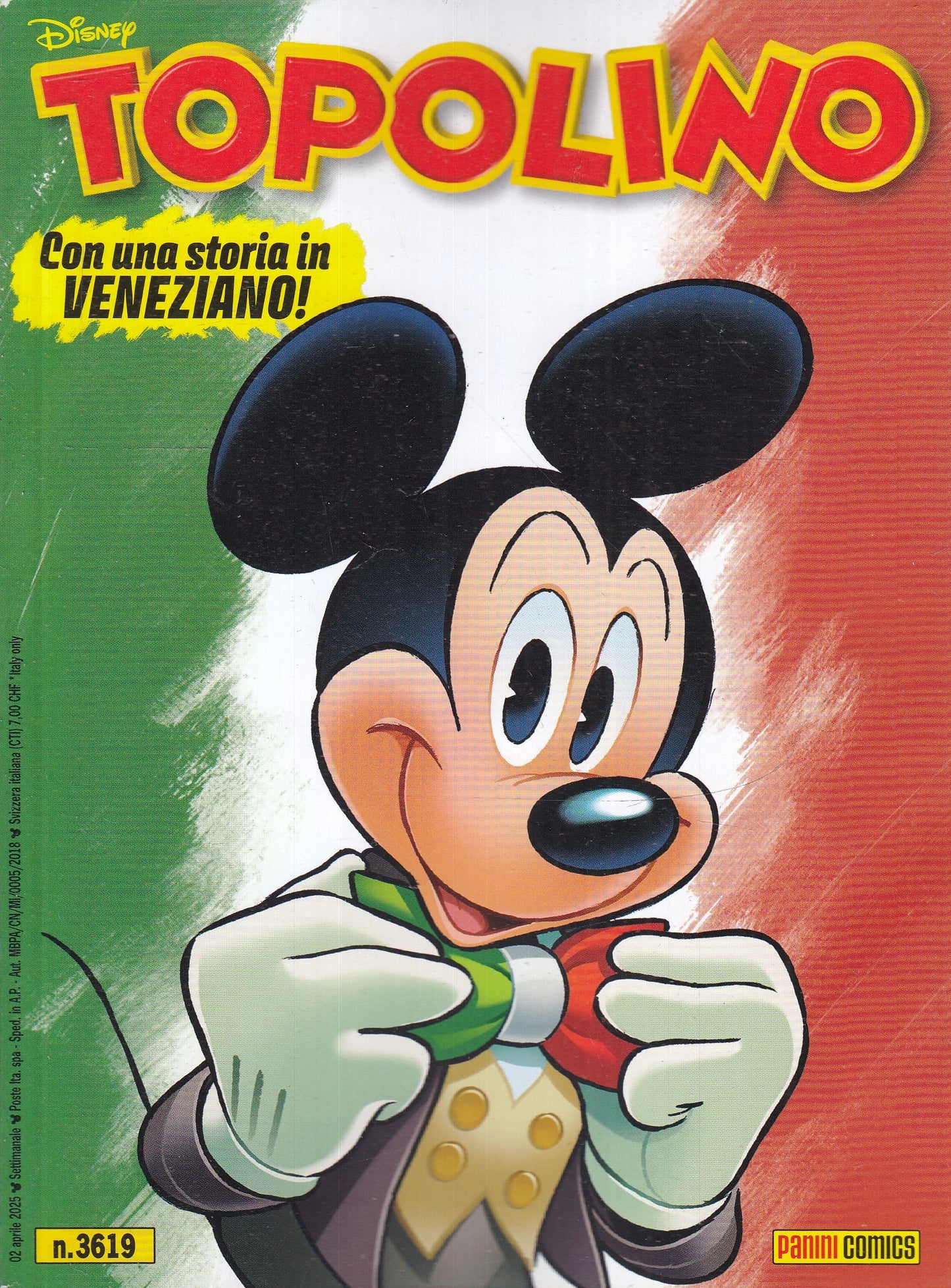 FD- TOPOLINO N.3619 STORIA IN DIALETTO VENEZIANO - PANINI DISNEY - 2025 - B- D25