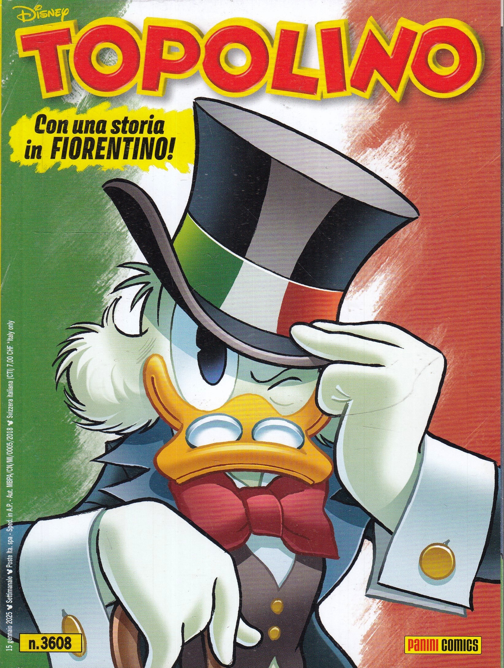 FD- TOPOLINO N.3608 STORIA IN DIALETTO FIORENTINO - PANINI DISNEY - 2025- B- D25