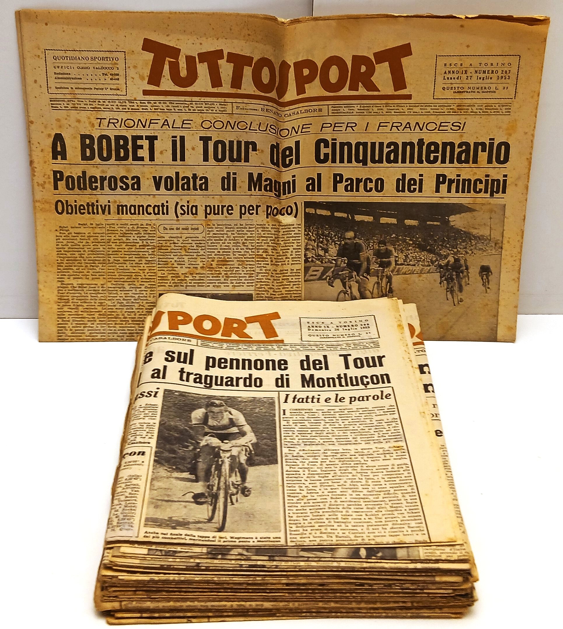 LC- QUOTIDIANO TUTTOSPORT 1953 TOUR DE FRANCE LOTTO 25 NUMERI BOBET - YFS101