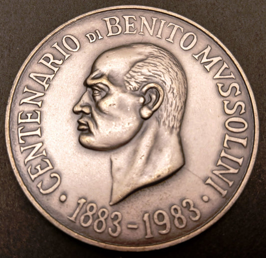 CB- MEDAGLIA CENTENARIO DI BENITO MUSSOLINI 1883- 1983 - M.S.I.-D.N. - GTTS70